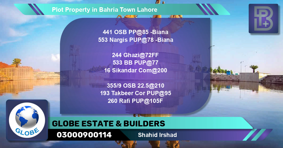 Residential Plot for Sale in Bahria Town, Lahore - (BP-58496)