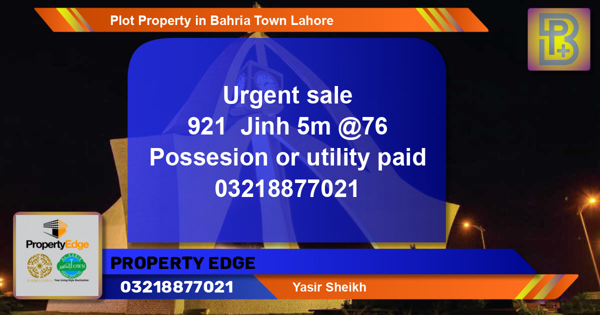 Residential Plot for Sale in Bahria Town, Lahore - (BP-58519)