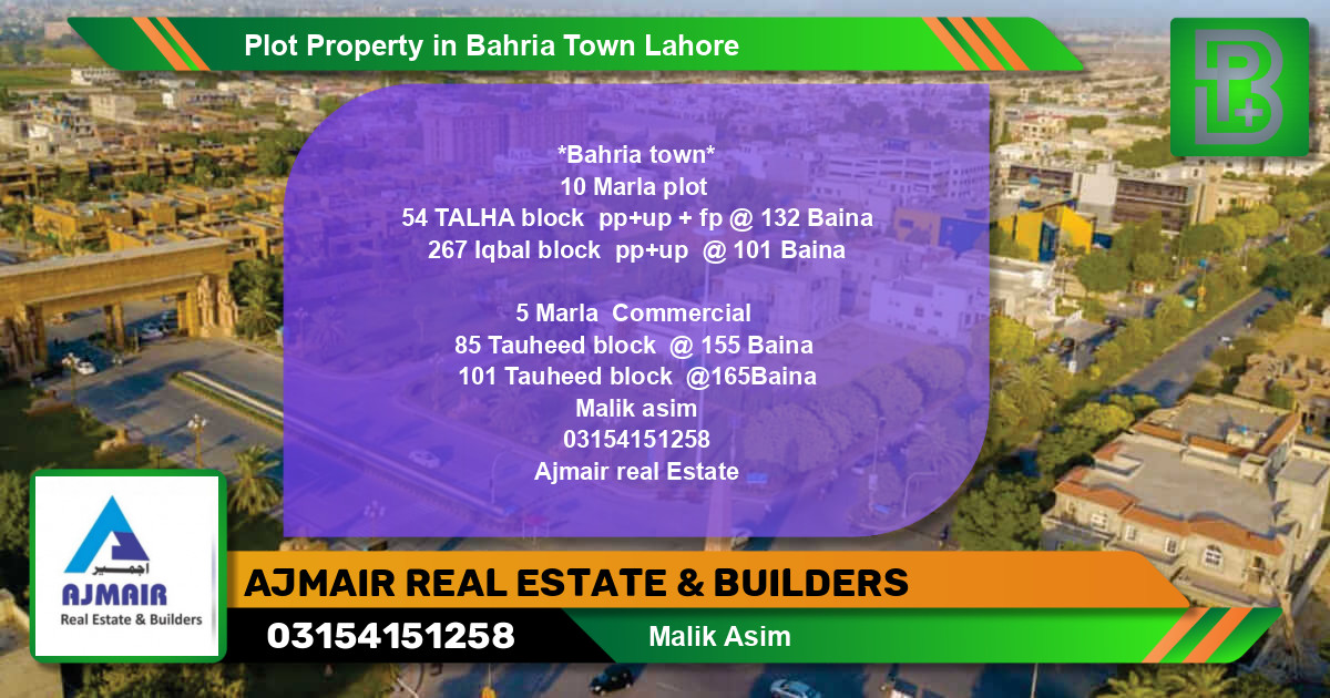 Commercial Plot for Sale in Bahria Town, Lahore - (BP-58579)