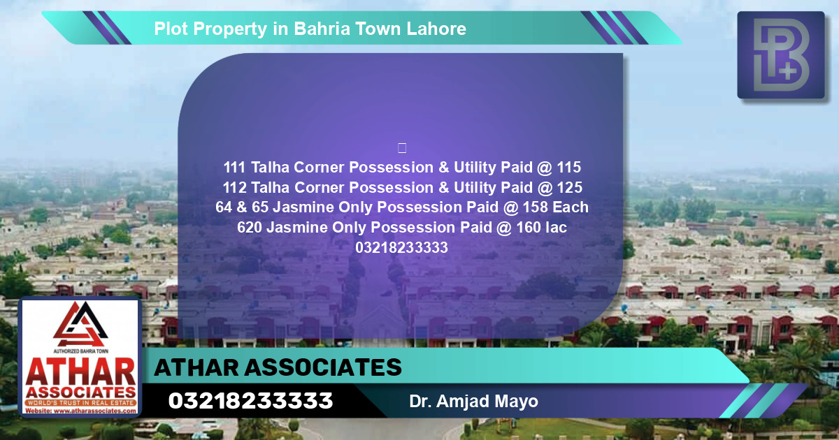 Residential Plot for Sale in Bahria Town, Lahore - (BP-58607)