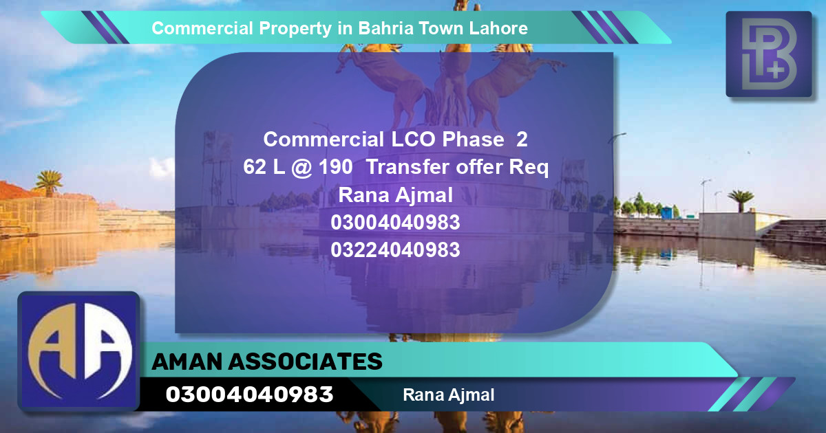 Commercial Property for Sale in Bahria Town, Lahore - (BP-58615)
