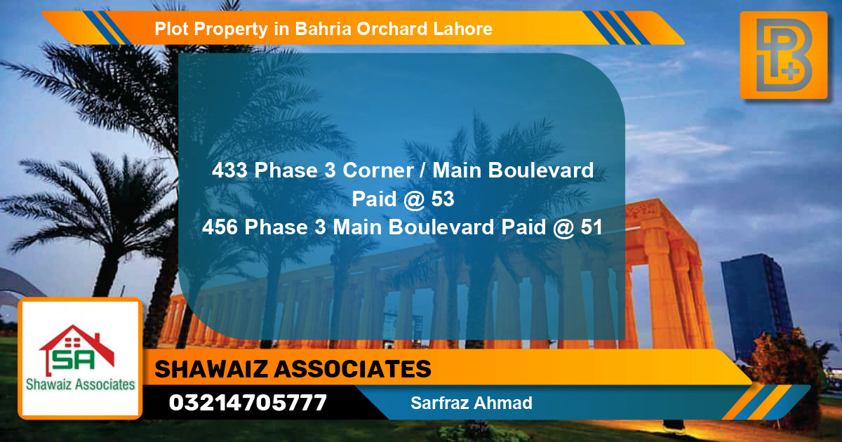 Residential Plot for Sale in Bahria Orchard, Lahore - (BP-58629)