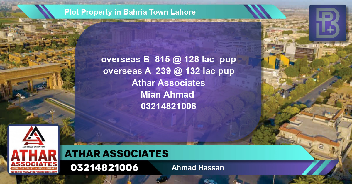 Residential Plot for Sale in Bahria Town, Lahore - (BP-58643)