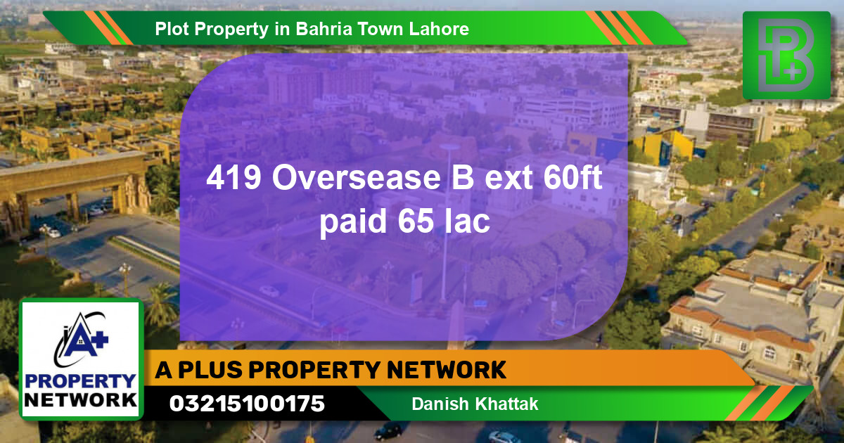 Residential Plot for Sale in Bahria Town, Lahore - (BP-58671)