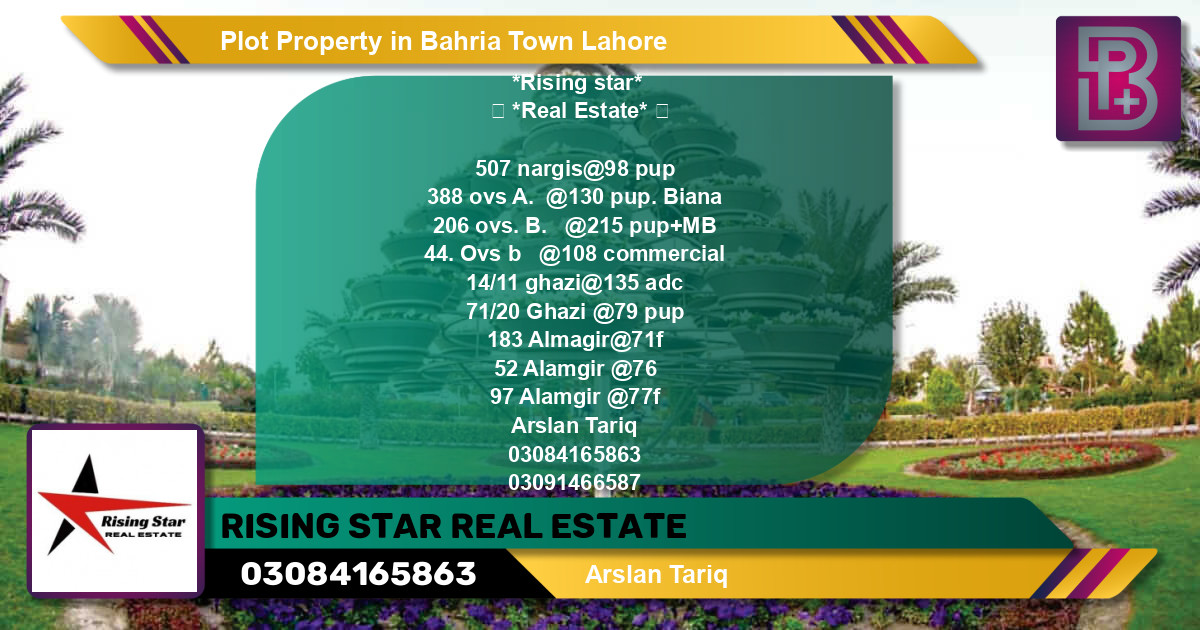 Commercial Plot for Sale in Bahria Town, Lahore - (BP-58672)