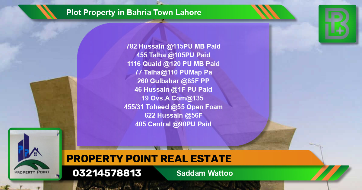 Residential Plot for Sale in Bahria Town, Lahore - (BP-58676)