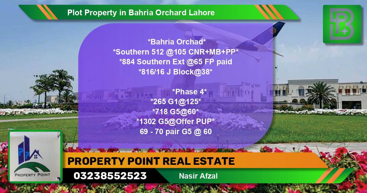 Residential Plot for Sale in Bahria Orchard, Lahore - (BP-58681)