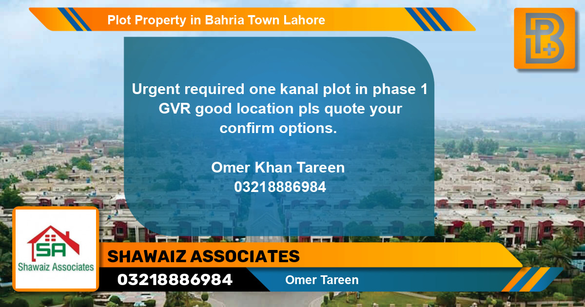 Residential Plot for Sale in Bahria Town, Lahore - (BP-58703)
