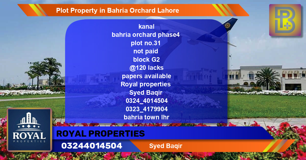 Residential Plot for Sale in Bahria Orchard, Lahore - (BP-58742)