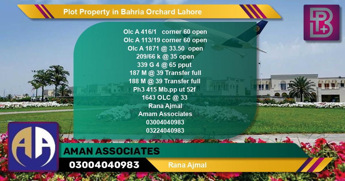 Residential Plot for Sale in Bahria Orchard, Lahore - (BP-58772)