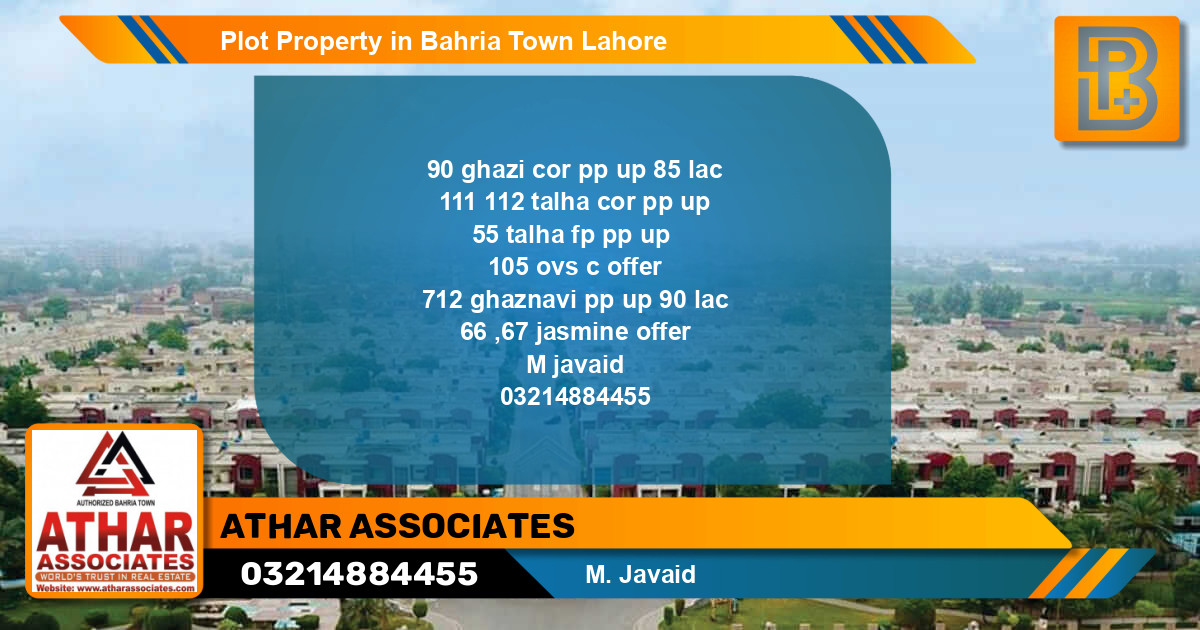 Residential Plot for Sale in Bahria Town, Lahore - (BP-58792)