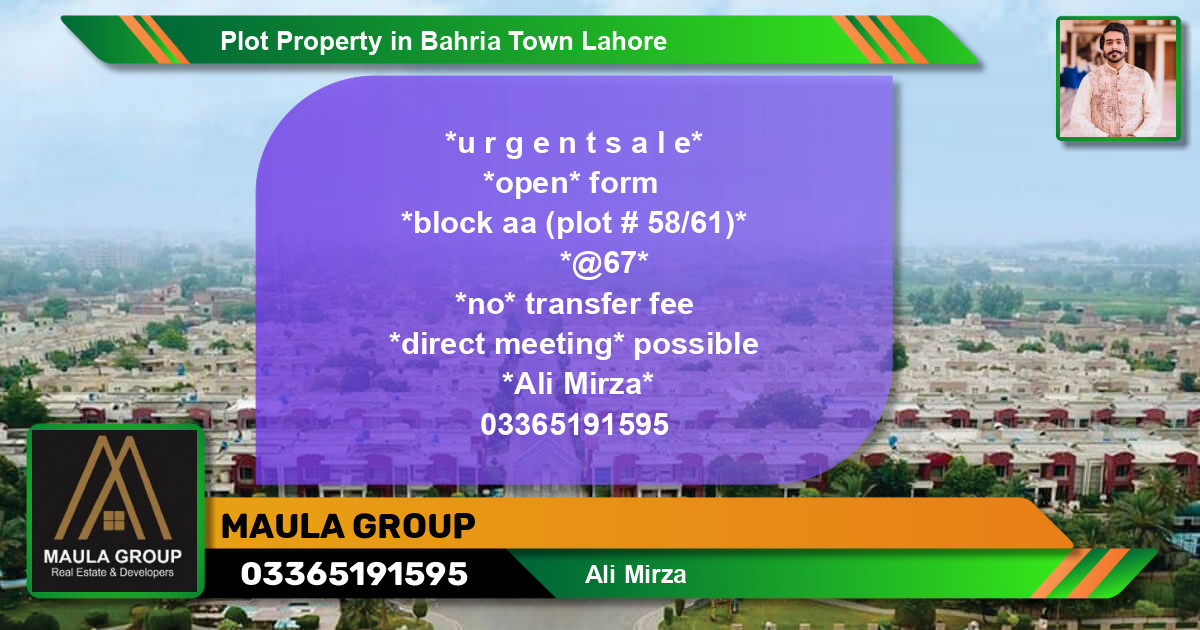 Residential Plot for Sale in Bahria Town, Lahore - (BP-58802)