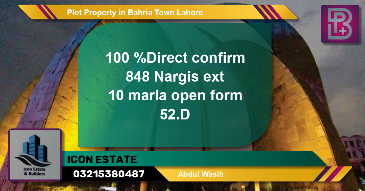 Residential Plot for Sale in Bahria Town, Lahore - (BP-58807)