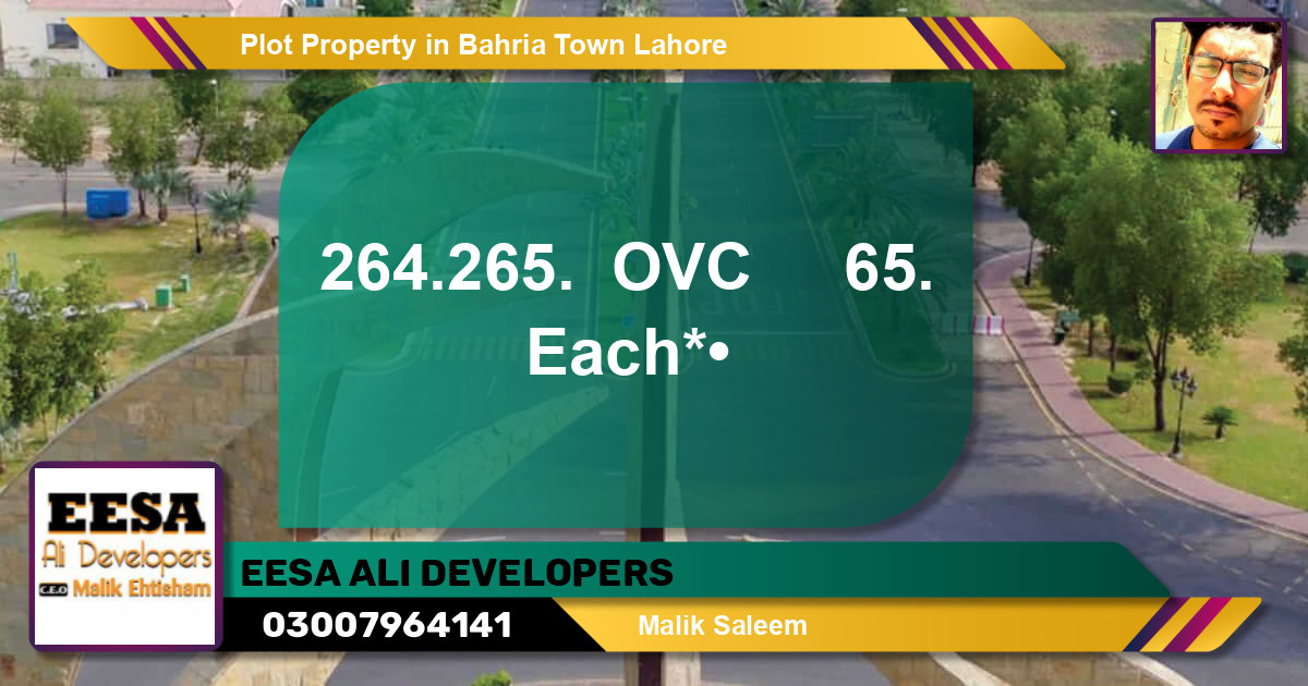 Residential Plot for Sale in Bahria Town, Lahore - (BP-58822)