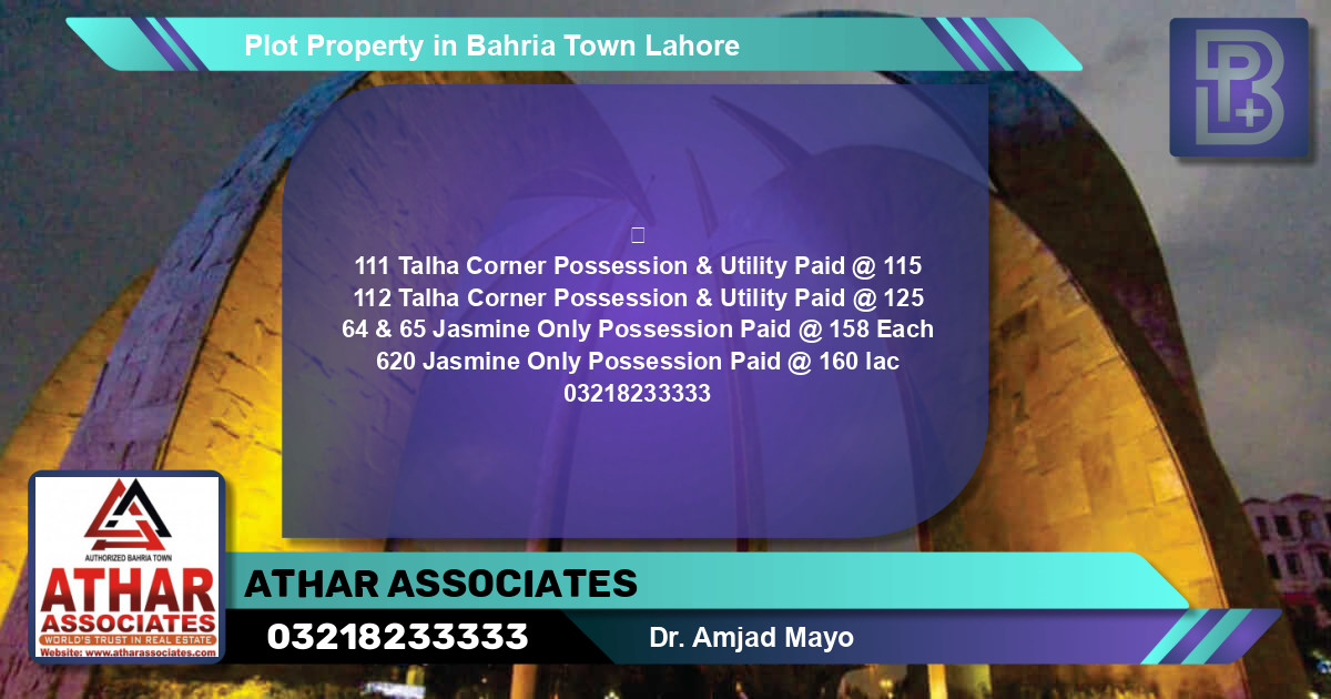 Residential Plot for Sale in Bahria Town, Lahore - (BP-58823)
