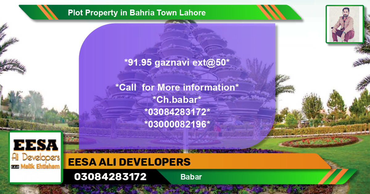 Residential Plot for Sale in Bahria Town, Lahore - (BP-58834)