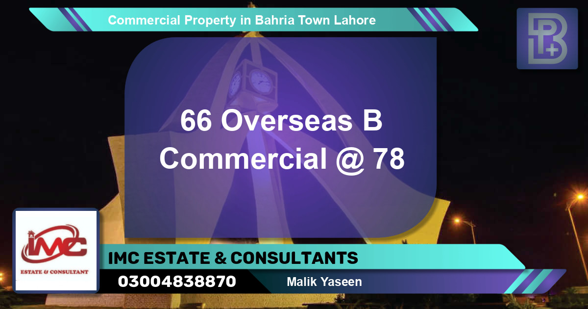 Commercial Property for Sale in Bahria Town, Lahore - (BP-58865)