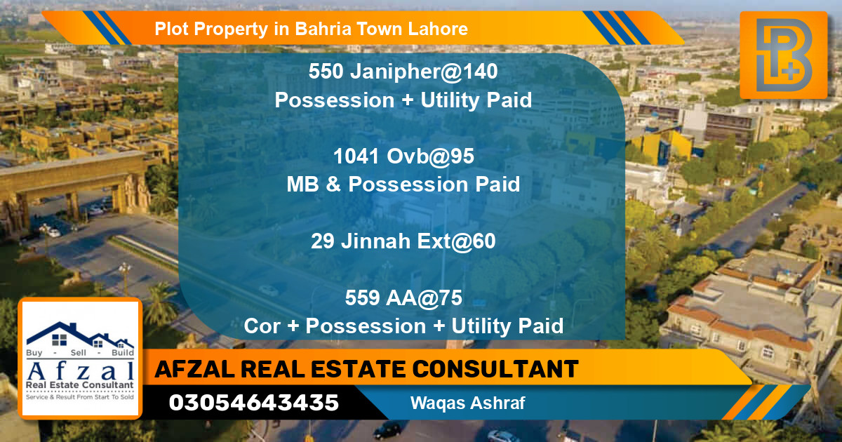 Residential Plot for Sale in Bahria Town, Lahore - (BP-58872)