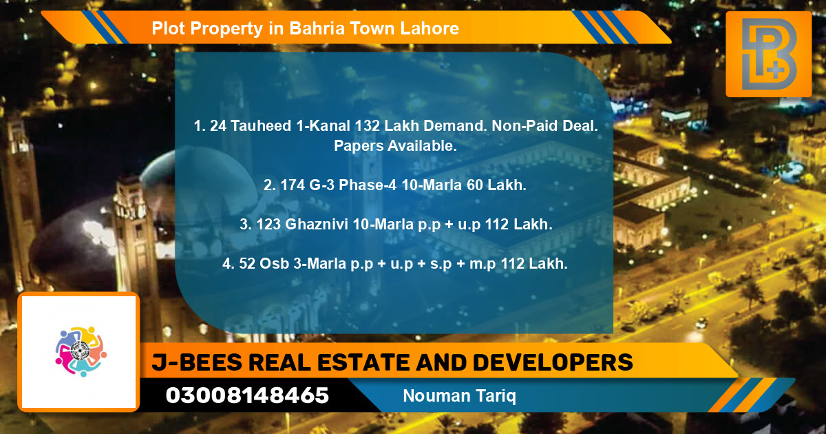 Residential Plot for Sale in Bahria Town, Lahore - (BP-58874)