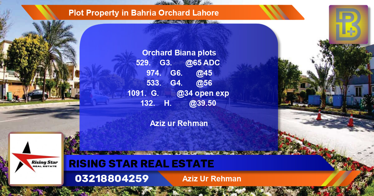 Residential Plot for Sale in Bahria Orchard, Lahore - (BP-58883)