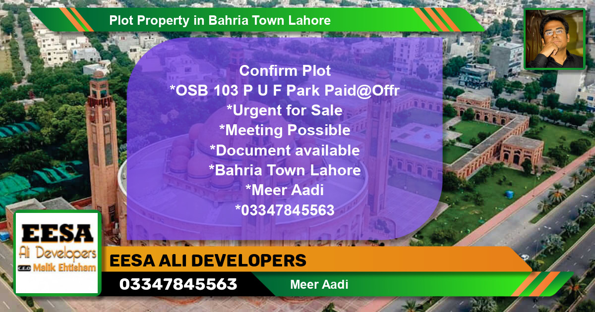 Residential Plot for Sale in Bahria Town, Lahore - (BP-58897)