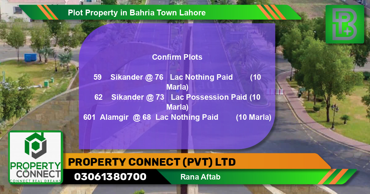 Residential Plot for Sale in Bahria Town, Lahore - (BP-58902)