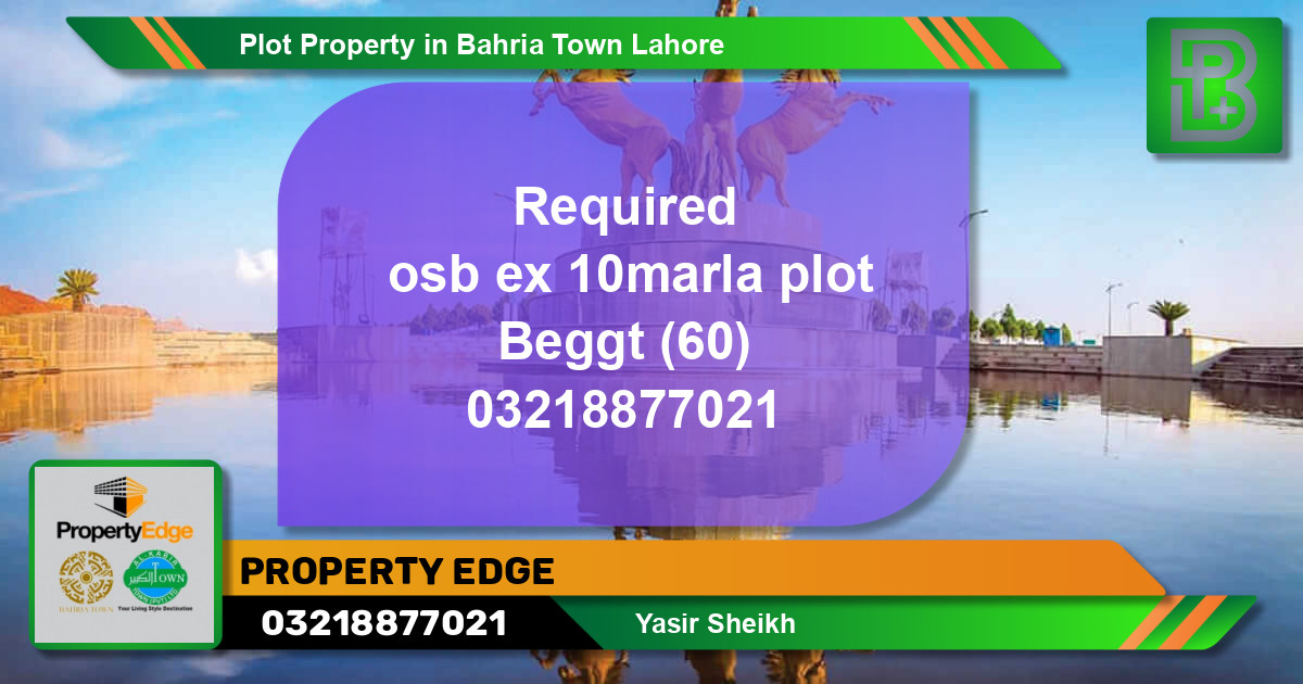 Residential Plot for Sale in Bahria Town, Lahore - (BP-58932)