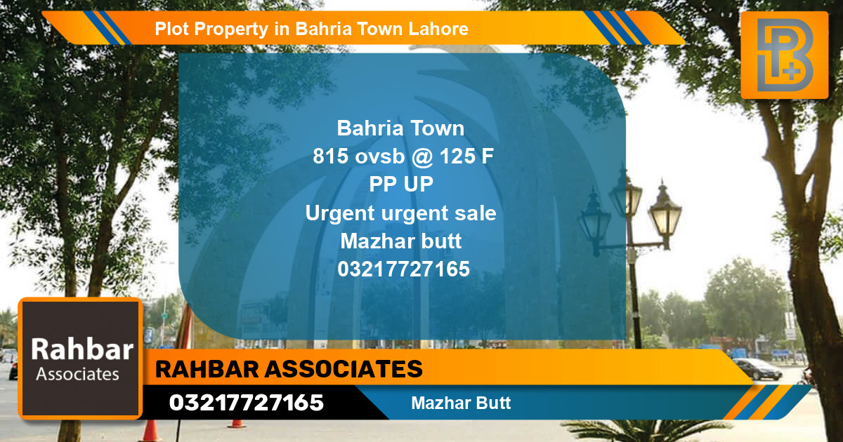 Residential Plot for Sale in Bahria Town, Lahore - (BP-58975)