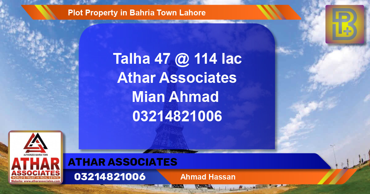 Residential Plot for Sale in Bahria Town, Lahore - (BP-59013)