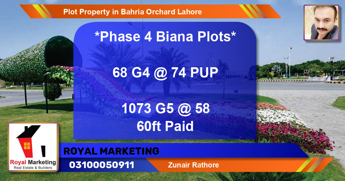 Residential Plot for Sale in Bahria Orchard, Lahore - (BP-59015)