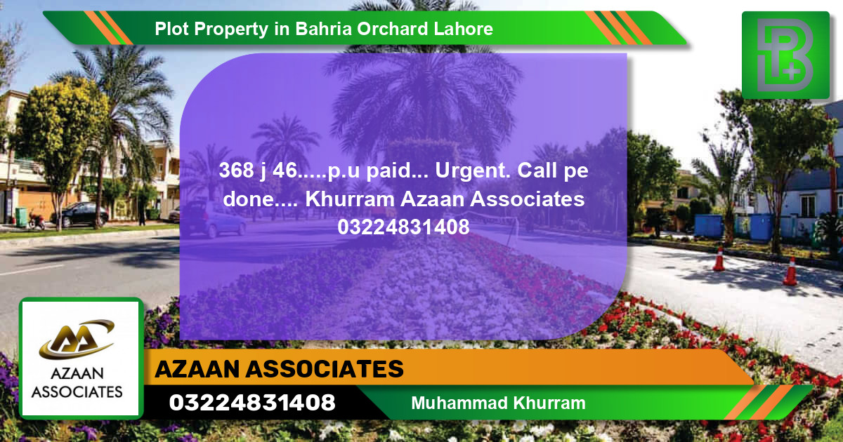 Residential Plot for Sale in Bahria Orchard, Lahore - (BP-59066)