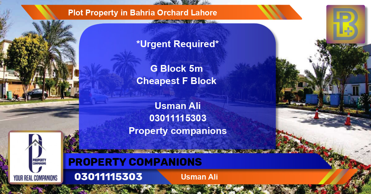 Residential Plot for Sale in Bahria Orchard, Lahore - (BP-59073)