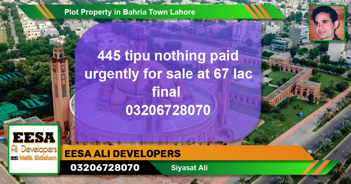 Residential Plot for Sale in Bahria Town, Lahore - (BP-59078)