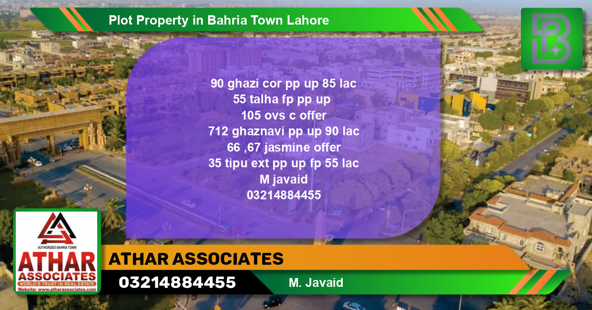 Residential Plot for Sale in Bahria Town, Lahore - (BP-59084)