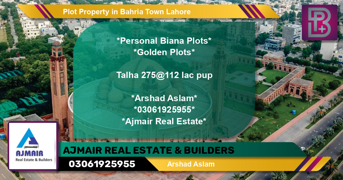 Residential Plot for Sale in Bahria Town, Lahore - (BP-59103)