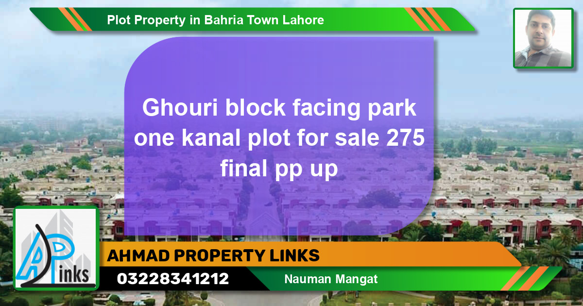 Residential Plot for Sale in Bahria Town, Lahore - (BP-59107)