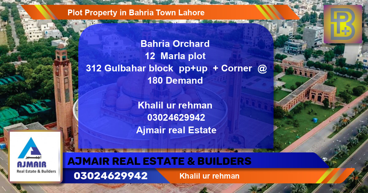 Residential Plot for Sale in Bahria Town, Lahore - (BP-59109)