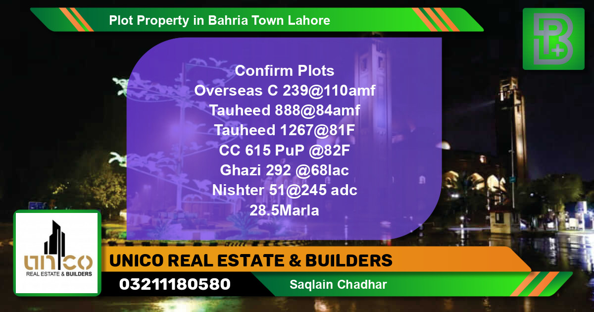 Residential Plot for Sale in Bahria Town, Lahore - (BP-59166)