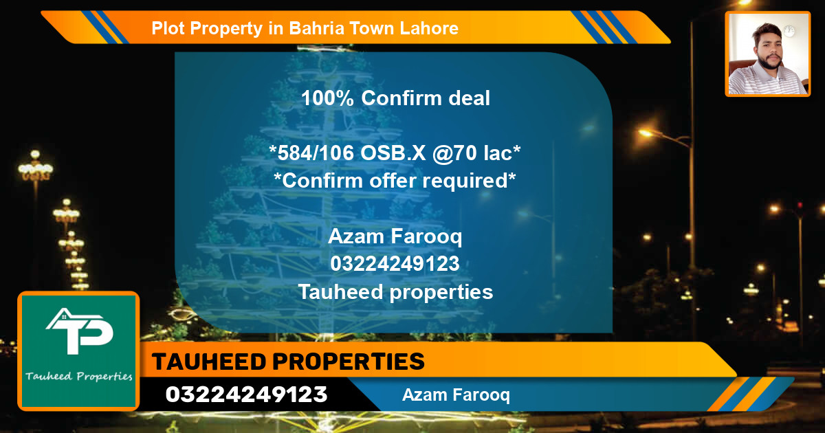 Residential Plot for Sale in Bahria Town, Lahore - (BP-59169)