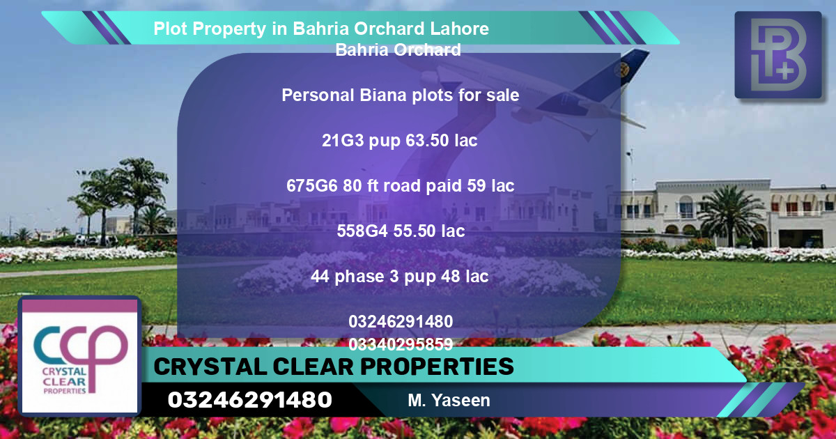 Residential Plot for Sale in Bahria Orchard, Lahore - (BP-59170)
