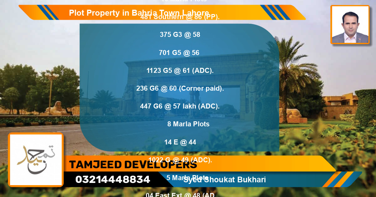 Residential Plot for Sale in Bahria Town, Lahore - (BP-59201)