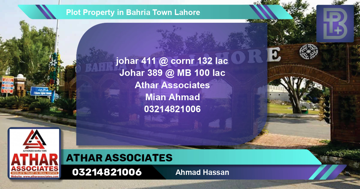 Residential Plot for Sale in Bahria Town, Lahore - (BP-59267)