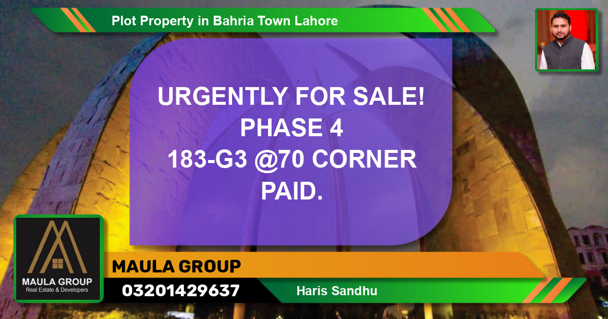 Residential Plot for Sale in Bahria Town, Lahore - (BP-59275)