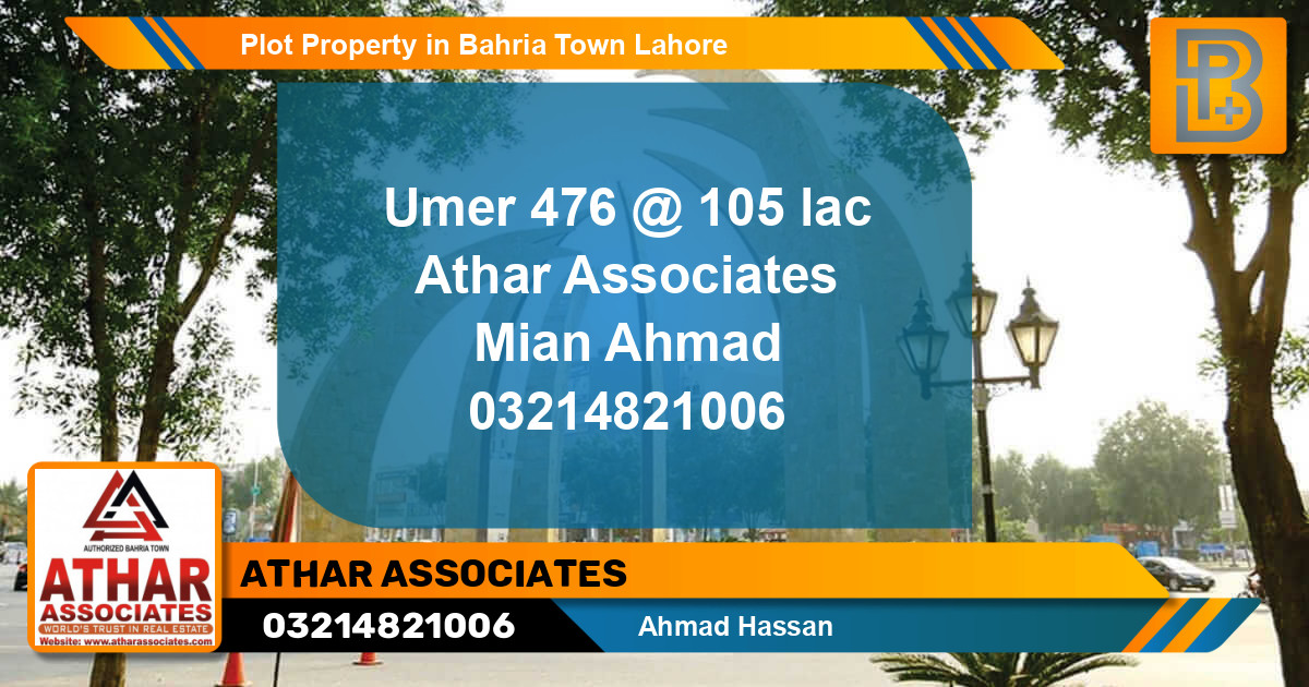 Residential Plot for Sale in Bahria Town, Lahore - (BP-59303)