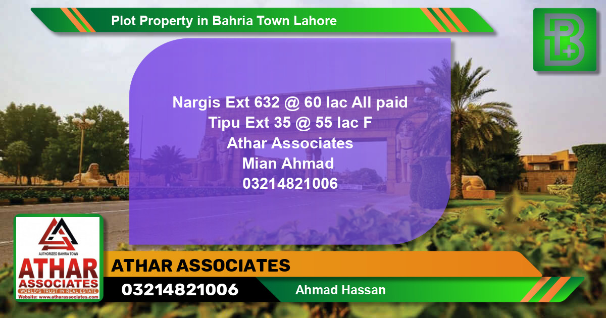 Residential Plot for Sale in Bahria Town, Lahore - (BP-59330)
