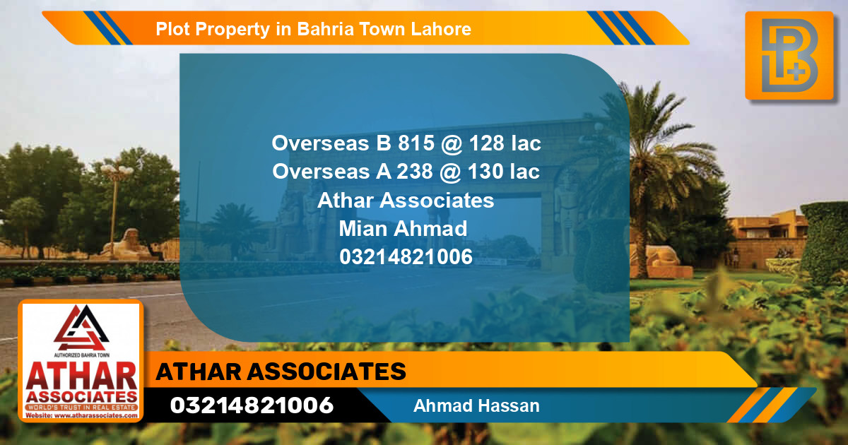 Residential Plot for Sale in Bahria Town, Lahore - (BP-59335)