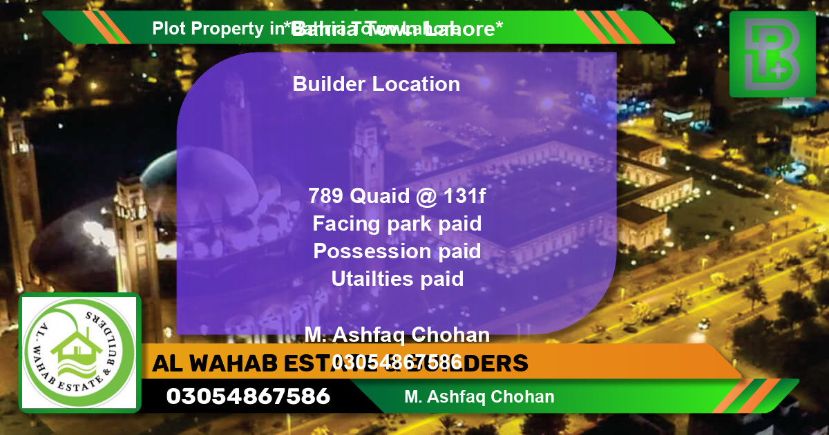 Residential Plot for Sale in Bahria Town, Lahore - (BP-59358)