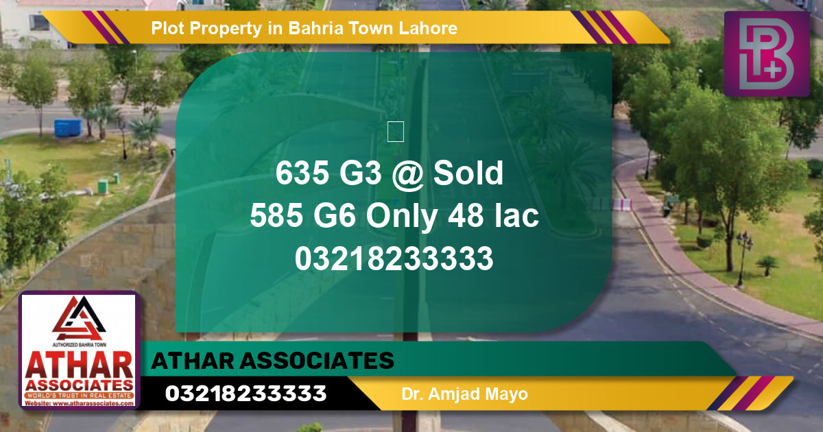Residential Plot for Sale in Bahria Town, Lahore - (BP-59360)
