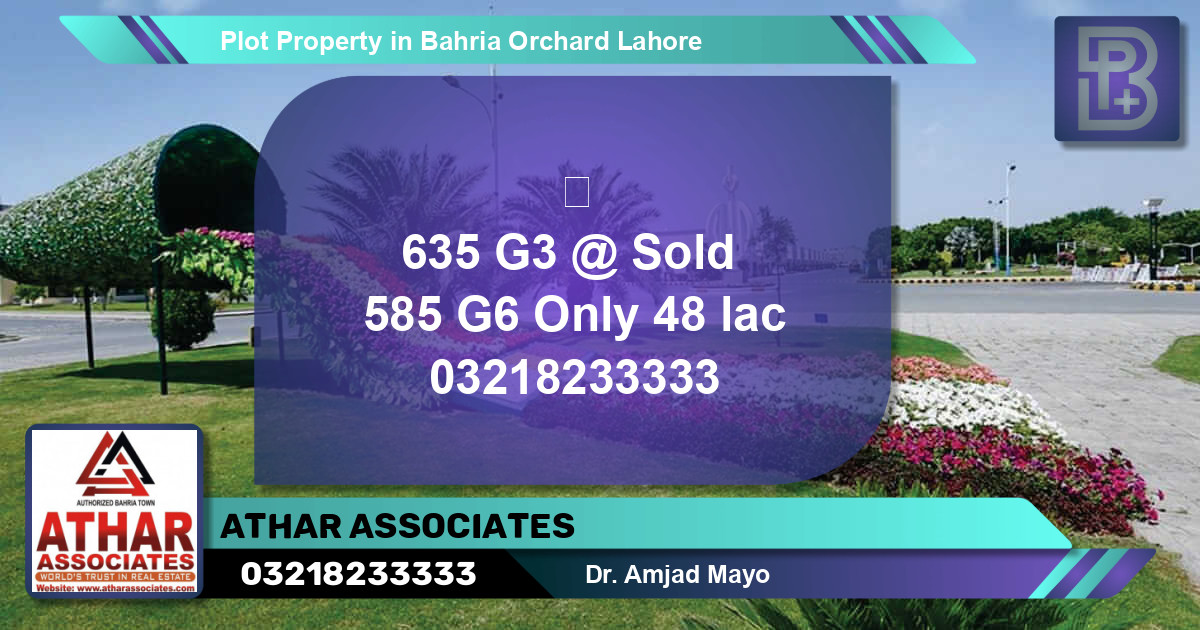Residential Plot for Sale in Bahria Orchard, Lahore - (BP-59367)
