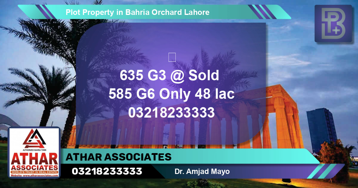 Residential Plot for Sale in Bahria Orchard, Lahore - (BP-59381)